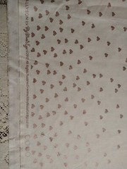 Riley Blake “Yes, Please” Jen Allyson Cotton Fabric BTHY White Rose Gold Hearts