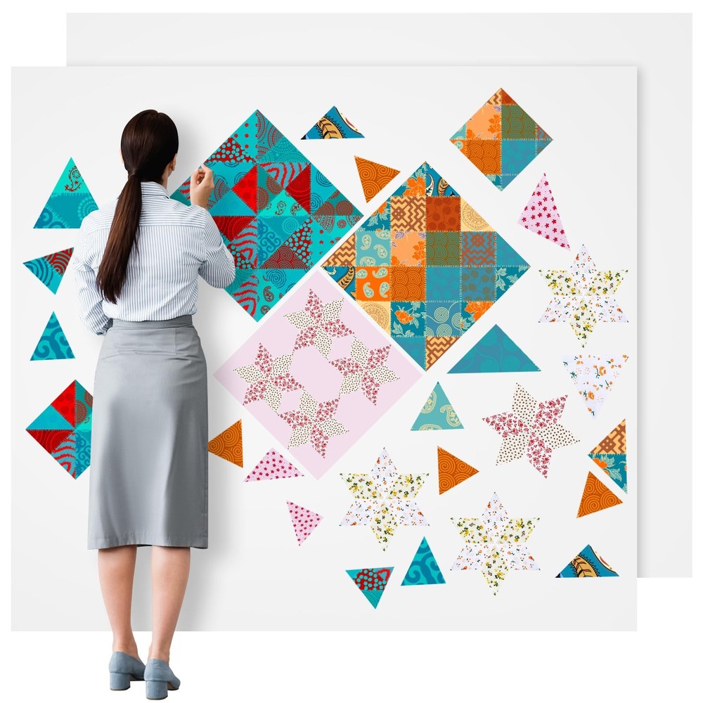 2 Pieces Quilt Design Wall Fabrics 72 in x 60 in Fabrics for Quilters Design Wal