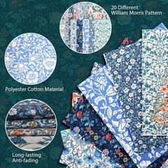 Quilting Fabric Squares Floral Patchwork 10×10 Cotton Precut 20Pcs Vintage (71
