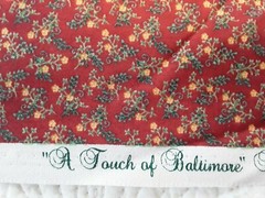 Touch of Baltimore Cotton Fabric 44×40″ Red Floral Calico for Henry Glass 8186