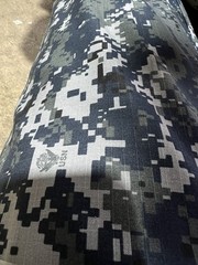 Navy Blue Digital NyCo Camo Ripstop Fabric 60”