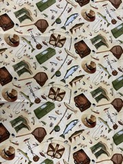 TIMELESS TREASURES of SoHo Fabrics Cotton Fishing Fabric #1135 (C1)