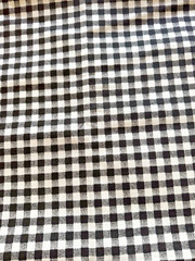 Black And White 3/8 Inch Checked Medium to Heavy Weight Cotton Material 70 X 56