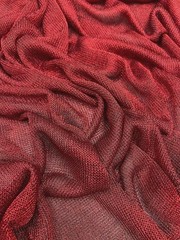 Metallic Chainmail Fabric Ruby Red Sheer 2-Way Stretch 60 Inch Wide