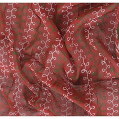 Sanskriti Vintage Pallu Fabric Chiffon Silk Design Hand Beaded Decor Craft