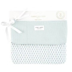 Sugar Paper Essentials 2pk Fabric Pouch Blue Floral/Blue Stripe
