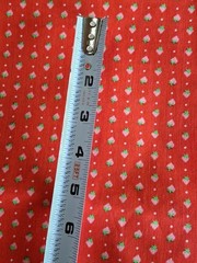 VTG Sweet Tiny Strawberry on Red Fabric -Dolls, Quilting & Crafts 2.5 yards x 44