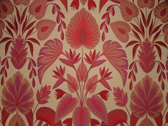1.5 Metres Fryetts San Michele Rosso Jacquard Fabric Cushion Upholstery Use