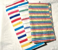 Lot of Bright & Colorful Striped Sewing Fabrics
