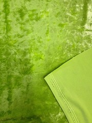 Samantha LIME GREEN SILVER Polyester Stretch Crushed Velvet Fabric by the Yard