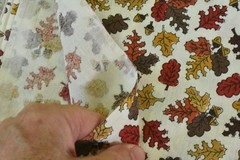 By 1/2 Yd, Rust & Brown Fall Leaves on Cream Quilt Cotton, General Fabrics, V670