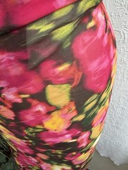 Ikat Floral Sheer Polyester Chiffon Fabric Magenta Multi 61” W X 2.33 yds (84”)