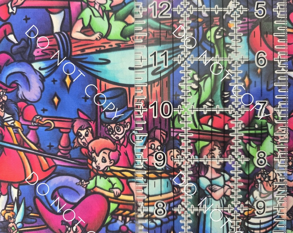 Custom 100% Cotton Woven Fabric Disney Peter Pan Captain Hook 1/4 Yard 9×56