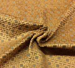 BRENTANO QUADRO CAMPO GOLDEN BEIGE GEO KEY VELVET UPHOLSTERY FABRIC BTY 54″W