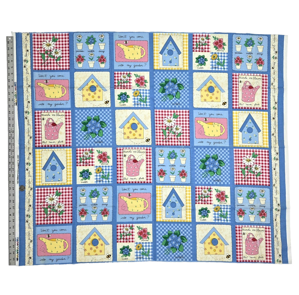 VTG Garden Cheater Quilt 36 Blocks Fabric Traditions NTT 2267 Cotton Fabric 1 YD