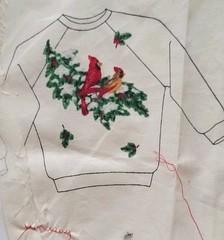 Cranston Christmas Greenery Wearable Art Appliques CUT Poinsettia Complete Panel