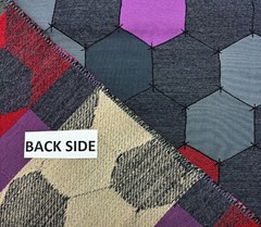 KNOLL TEXTILES TWIST TIE CAVIAR GRAY GEOMETRIC WOOL FURNITURE FABRIC BTY 53″W