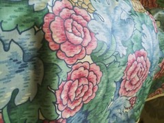 Vintage 1989 NTT Inc Floral Cotton Fabric 4.25 YARDS by 44″ wide.
