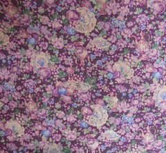 1.4 yd x 44″ Vintage Peter Pan Purple Lilac Floral Dishes Cotton Quilting Fabric