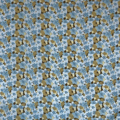 Oakhurst Signature Floral Cotton Fabric Blue Flowers Tan Brown Mini Quilt 97×44