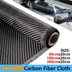 8” x 5/10 FT Real Carbon Fiber Fabric Cloth Roll 3k 200gsm Twill Weave Black