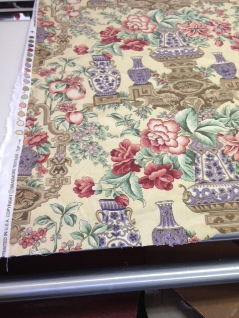 Braemore floral print on cotton fabric by the yard drapery pillows purple