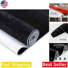 Durable Black Suede Headliner Fabric 96″x60″ Foam Backed Vehicle Interior