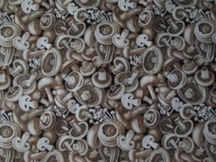 Mushrooms Mushroom Caps Snacks Cooking Food Cotton Fabric FQ