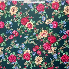 Christmas Floral Fabric by Marcus Brothers Roses and Amaryllis 100% Cotton