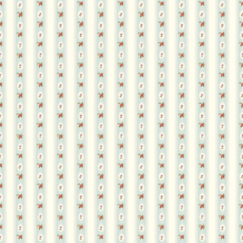 CLOTHWORKS – Charlotte by Clothworks – Ribbon Stripe – Turquoise 1/4yd