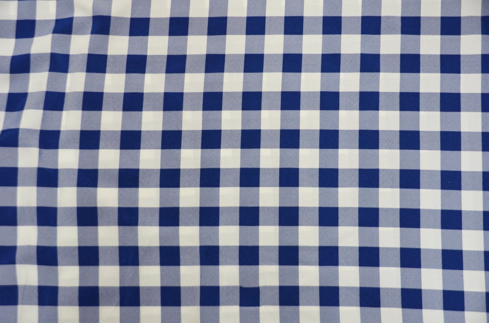 Poly poplin checkers navy 100% Polyester picnic fabric 60″wide sold yard