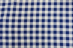 Poly poplin checkers navy 100% Polyester picnic fabric 60″wide sold yard