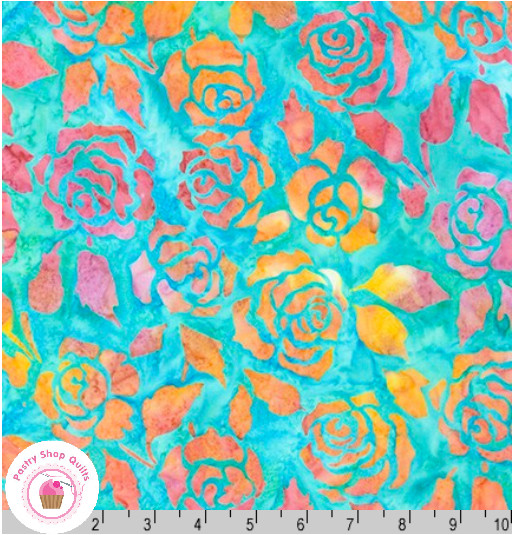 Kaufman CELEBRATION BATIK 20650 287 Turquoise Blue LUNN STUDIOS Quilt Fabric
