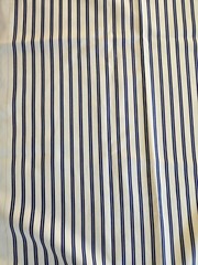 Navy And White Polyester Stripe Blouse Fabric 3 Yards X 66 Inches