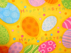 Peter Pan Fabrics Happy Easter Bright Egg Print Cotton Fabric 2 +2/3 yds.+ X 45