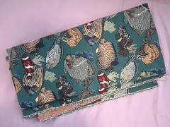 Upholstery Jaquard Tapestry Fabric Ocean Fish Green Red Yellow White 3+ yds