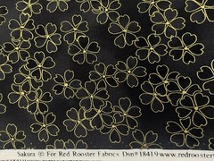 Vintage Cotton Quilt Fabric Floral Sakura Red Rooster Fabrics by 1/2 Yard