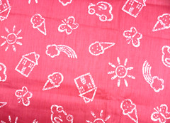 Sewing Fabric Quilt Cloth Cotton 42×1/2 yd Dark Pink White Girls School Toddler