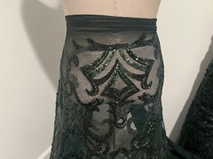Hunter Green 4way stretch sequins Embroidery Mesh Lace fabric 50” Width 1 Yard