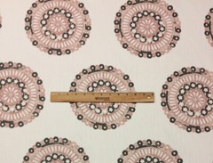 BALLARD DESIGNS CELESTINE BLUSH PINK MEDALLIONS MULTIUSE FABRIC BY THE YARD 54″W