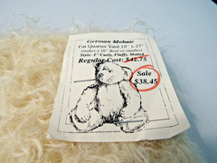 GERMAN CREAM CURLY FLUFFY MATTED MOHAIR FABRIC FOR MAKING TEDDY BEARS 18″ X 27″