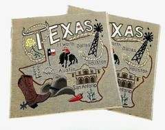 DIY Texas State Map Woven Tapestry Throw Pillow Pair To Make Kit 17″ x 17″ Each