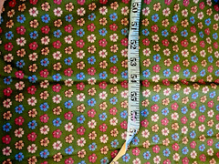 VTG Yellow Pink Blue & White Florals on Green BTFQ