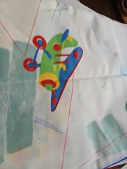 Vintage Whimsical Baby Child Theme Colorful Fabric Pieces Lot 9 Crafts Quilting