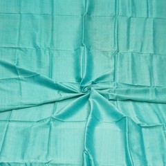 Vintage Blue 100% Pure Silk Handloom Sari Remnant 4YD Craft Fabric Silk Scrap
