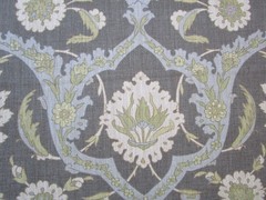 Lewis & Wood Damascus Dreams 34″ t fold Linen Blend Fabric Print Bronze Colorway