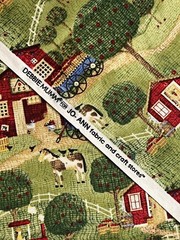 Vintage Jo-Ann/Debbie Mumm APPLE FESTIVAL Apple Country Cotton Fabric, 1 yd