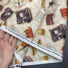 2.5yds Quilt Fabric Saturday Evening Post, Mailbox Letters To Santa, Good Boys