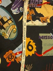 ROUTE 66 ~ Alexander Henry Fabrics ~Vintage Travel Landmarks Cotton Fabric 1 yd