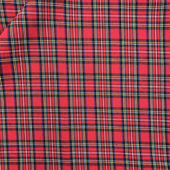 Red Tartan Plaid Fabric 130GSM Cotton for Sewing Holiday Decor Homespun Rag